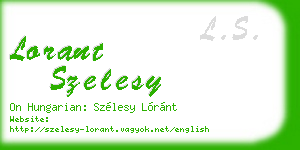 lorant szelesy business card